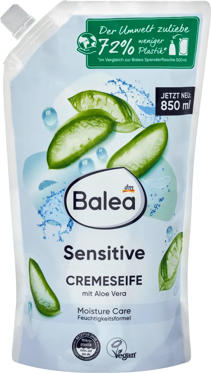 Крем-мыло Sensitive сменный блок 850 мл Balea
Крем-мыло Sensitive сменный блок 850 мл Balea