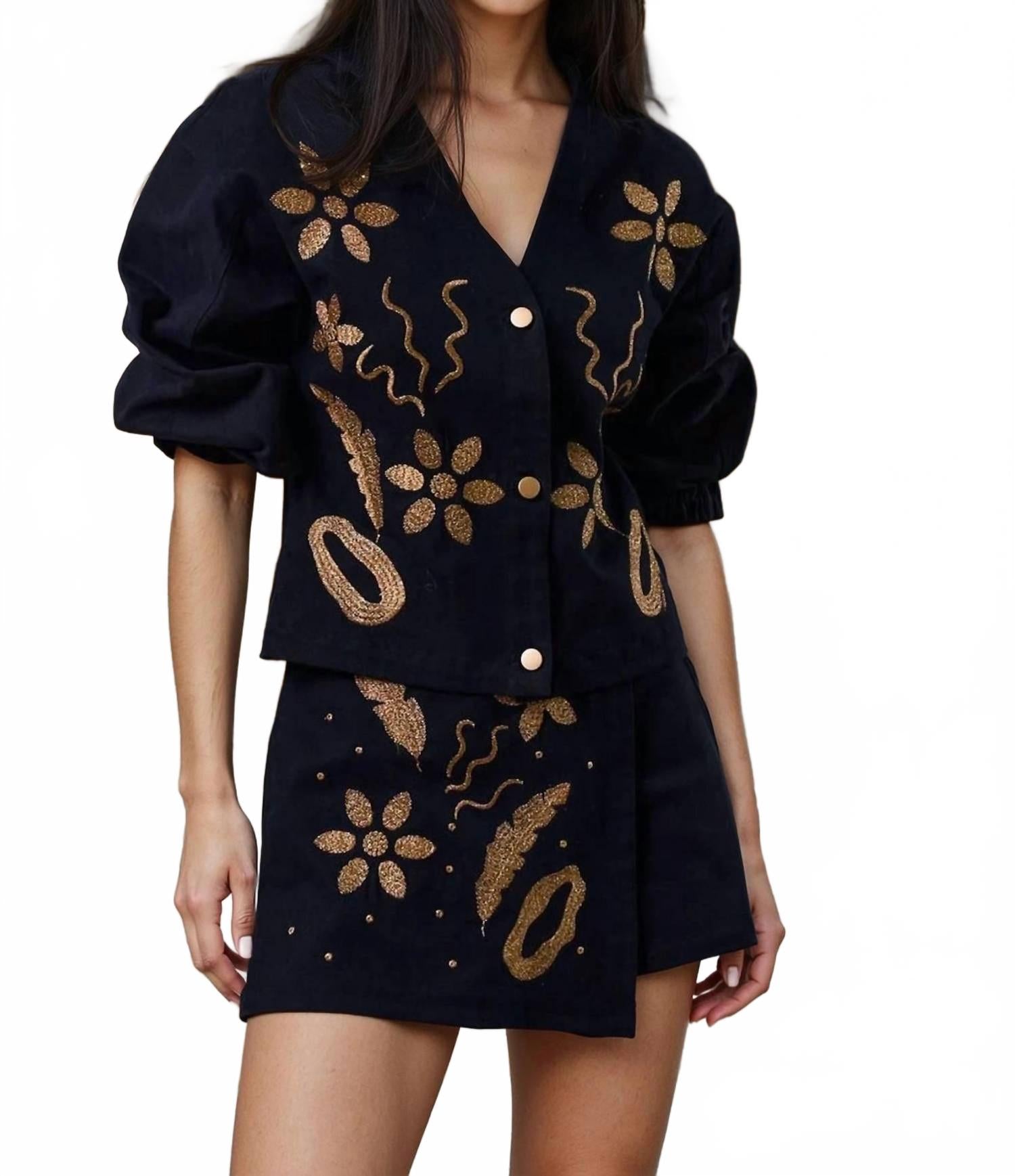 Lalavon Вышитая жакет-рубашка с длинными рукавами и пуговицами «Мишель», черная
Lalavon Вышитая жакет-рубашка с длинными рукавами и пуговицами «Мишель», черная