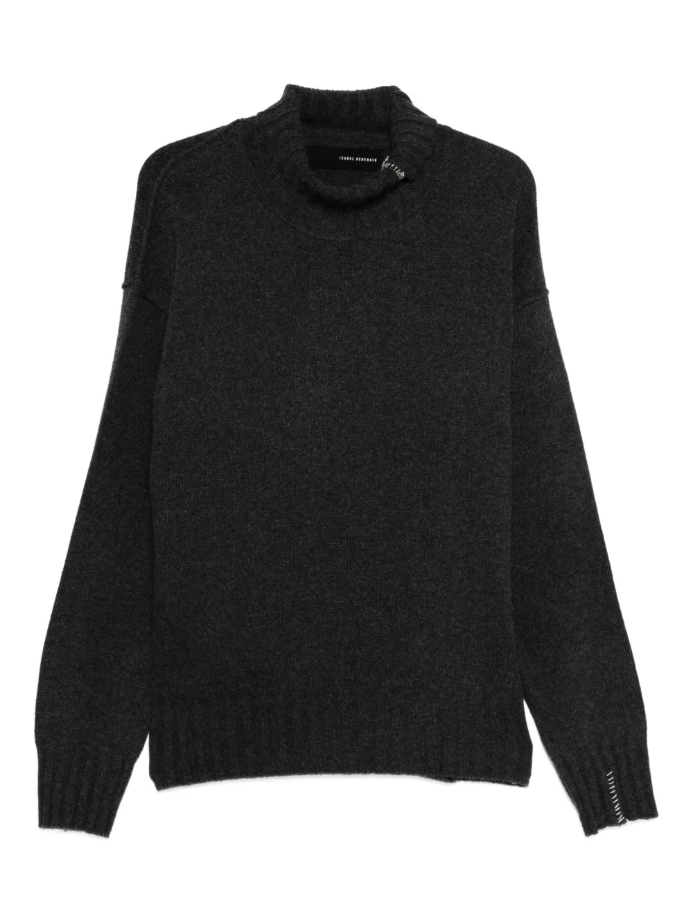 Свитер с высоким воротом и ребристым подолом Isabel Benenato, серый 
Свитер с высоким воротом и ребристым подолом Isabel Benenato, серый