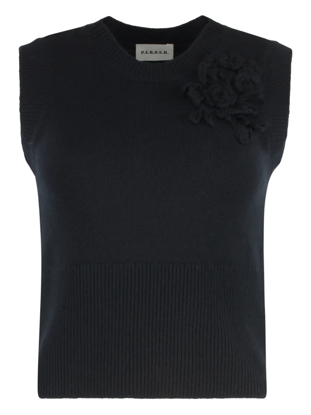 Вязаный топ Loira с цветочным декором P.A.R.O.S.H., черный
Вязаный топ Loira с цветочным декором P.A.R.O.S.H., черный