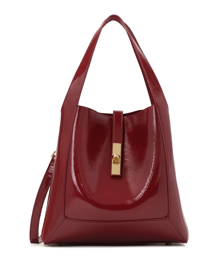 Сумка из мятой лакированной кожи бордового цвета Kazar, коричневый
Сумка из мятой лакированной кожи бордового цвета Kazar, коричневый