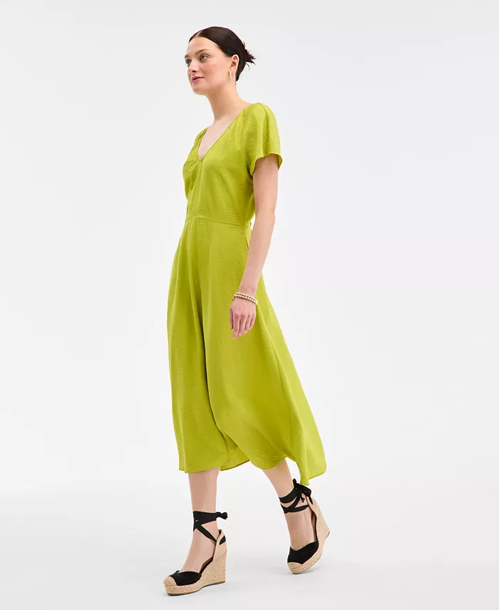 Женское платье миди с расклешенными рукавами, принтом и фактурной тканью On 34th, зеленый
Женское платье миди с расклешенными рукавами, принтом и фактурной тканью On 34th, зеленый