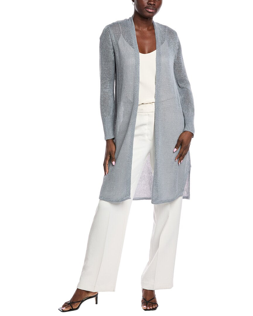 Кардиган EILEEN FISHER удлиненный из льна с добавками, серый 
Кардиган EILEEN FISHER удлиненный из льна с добавками, серый