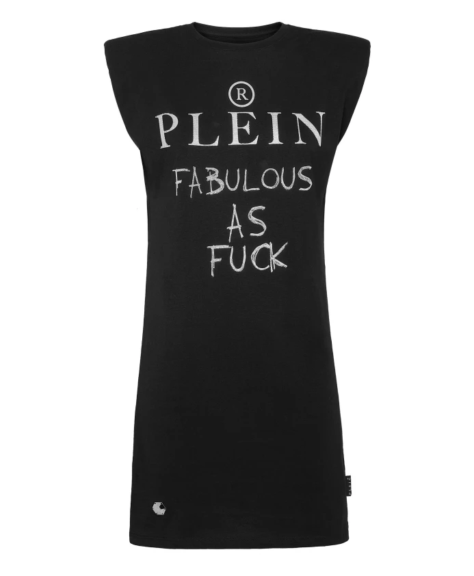 Короткое платье без рукавов, украшенное кристаллами. Philipp Plein, черный
Короткое платье без рукавов, украшенное кристаллами. Philipp Plein, черный