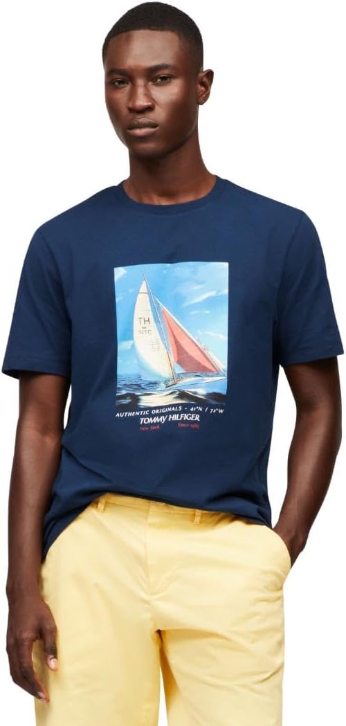 Мужские хлопковые футболки Tommy Hilfiger с коротким рукавом и фотопечатью, Night Sky
Мужские хлопковые футболки Tommy Hilfiger с коротким рукавом и фотопечатью, Night Sky