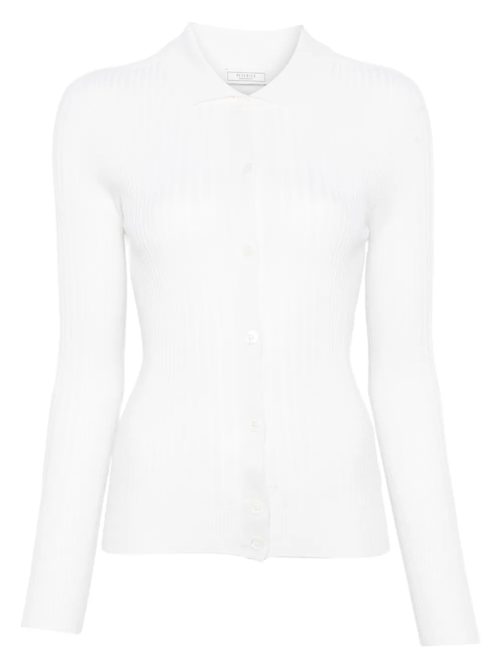 Топ с воротником в рубчик Peserico, белый
Топ с воротником в рубчик Peserico, белый