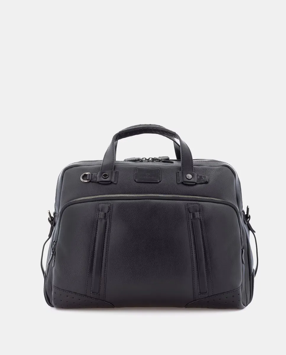 Мужская черная кожаная папка для документов Scharlau, черный 
Мужская черная кожаная папка для документов Scharlau, черный