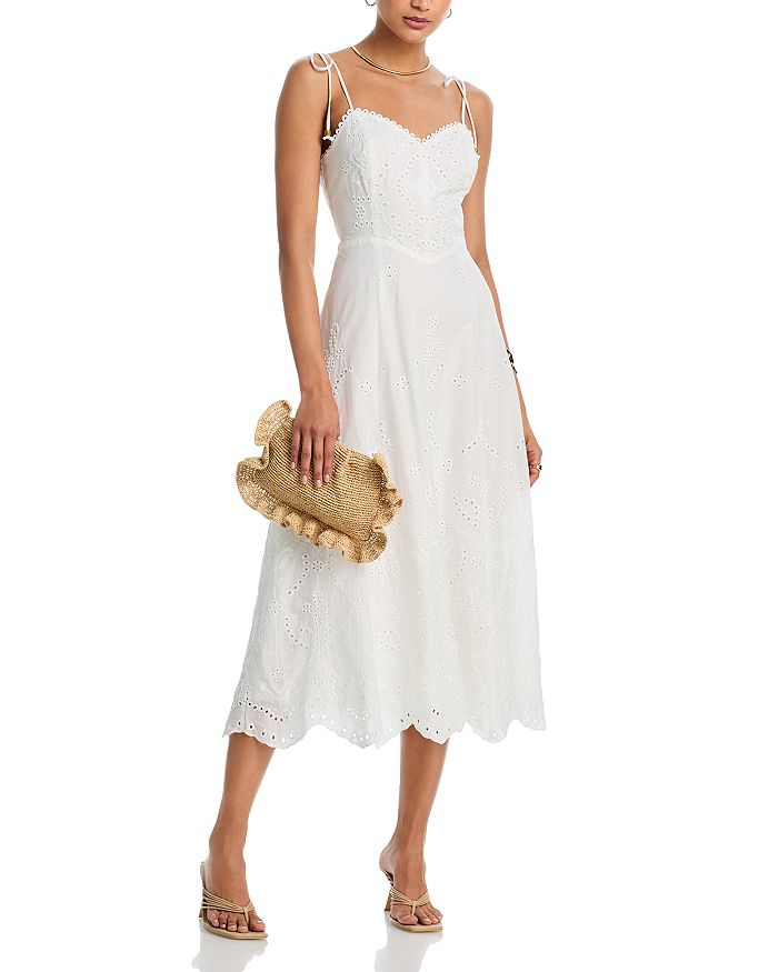 Платье миди с вырезом Sweetheart и ажурными вставками - эксклюзив AQUA, белый
Платье миди с вырезом Sweetheart и ажурными вставками - эксклюзив AQUA, белый