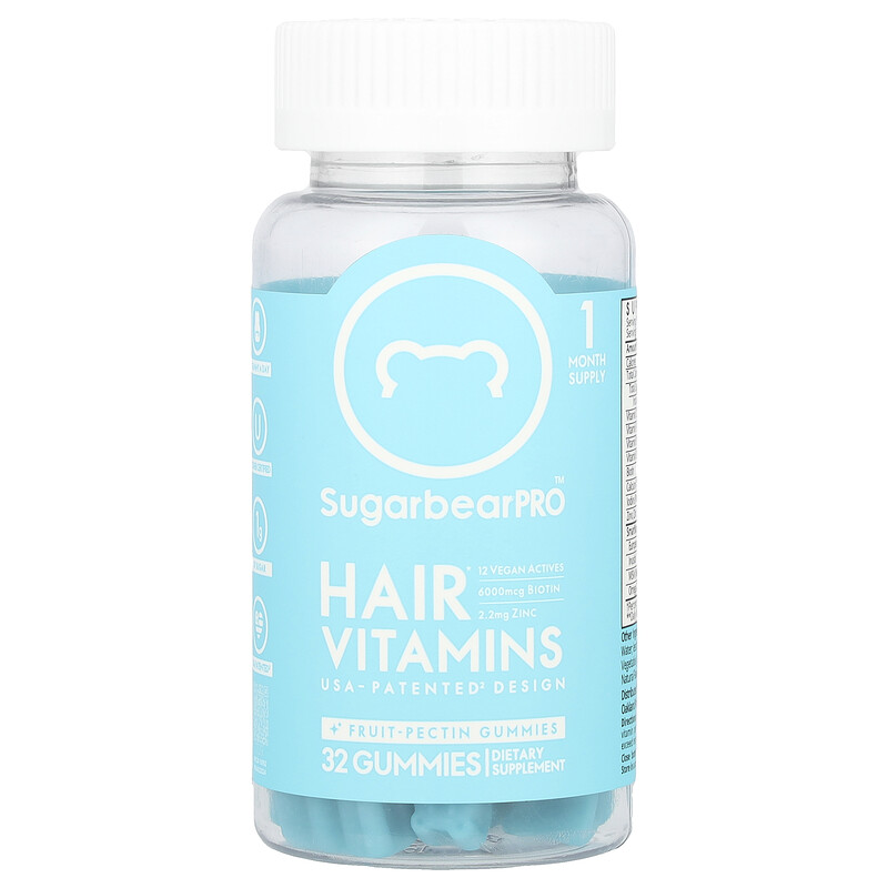 SugarbearPro, Hair Vitamins Gummies, 32 Gummies
SugarbearPro, Hair Vitamins Gummies, 32 Gummies