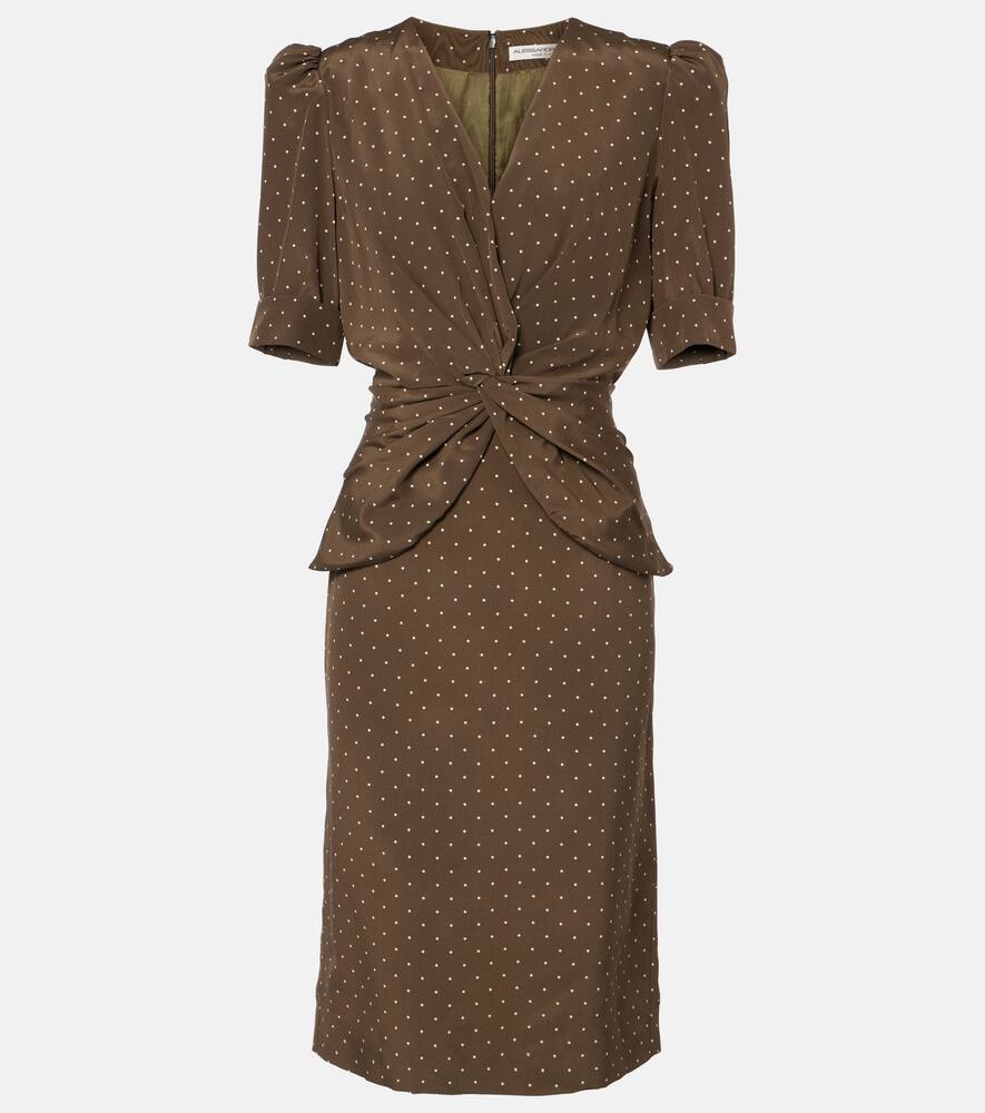 Платье миди из шёлка в горошек Alessandra Rich, Dark Green-Ivory
Платье миди из шёлка в горошек Alessandra Rich, Dark Green-Ivory