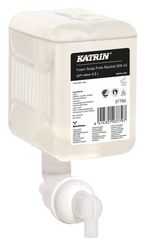 Katrin, Pure Neutral, пенящееся мыло, 500 мл Metsa Tissue 
Katrin, Pure Neutral, пенящееся мыло, 500 мл Metsa Tissue