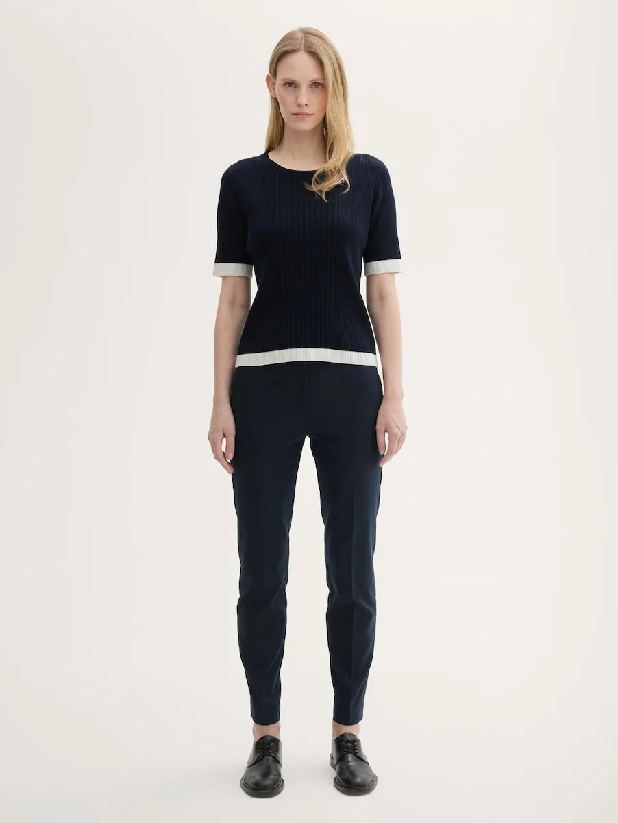 Женские однотонные брюки с эластичной талией Tom Tailor, тёмно-синий
Женские однотонные брюки с эластичной талией Tom Tailor, тёмно-синий