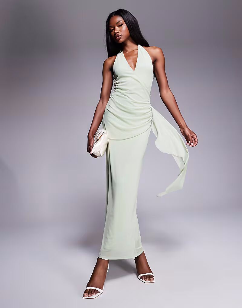 Платье миди с сетчатым лифом-халтер и юбкой-халтер в цвете шалфейно-зеленый Asos Design
Платье миди с сетчатым лифом-халтер и юбкой-халтер в цвете шалфейно-зеленый Asos Design