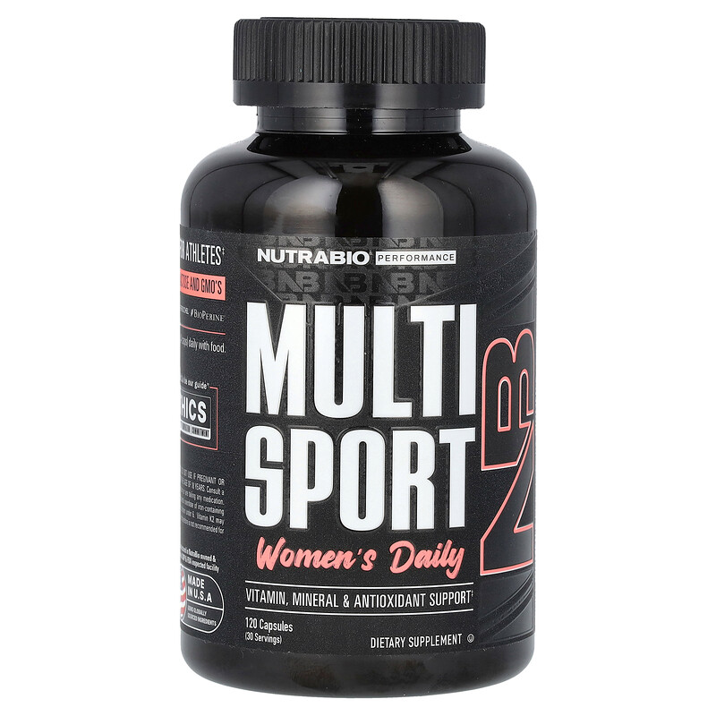 NutraBio, MultiSport, для женщин, на каждый день, 120 капсул
NutraBio, MultiSport, для женщин, на каждый день, 120 капсул