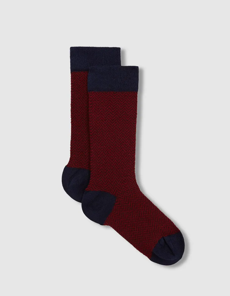 Носки для мальчиков с рисунком «ёлочка» и контрастным носком и пяткой Gocco, гранатовый
Носки для мальчиков с рисунком «ёлочка» и контрастным носком и пяткой Gocco, гранатовый