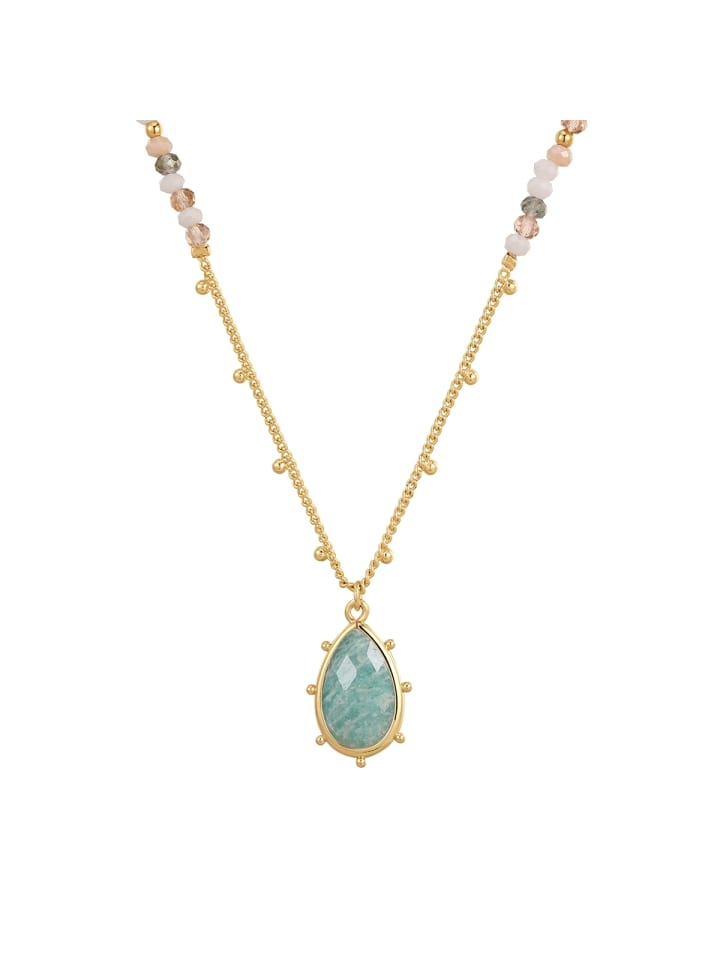 Yokoamii Латунное колье с амазонитом в оправе из желтого золота
Yokoamii Латунное колье с амазонитом в оправе из желтого золота