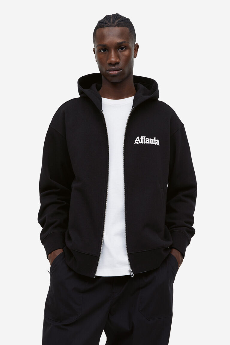 Толстовка свободного кроя на молнии H&M, черный
Толстовка свободного кроя на молнии H&M, черный