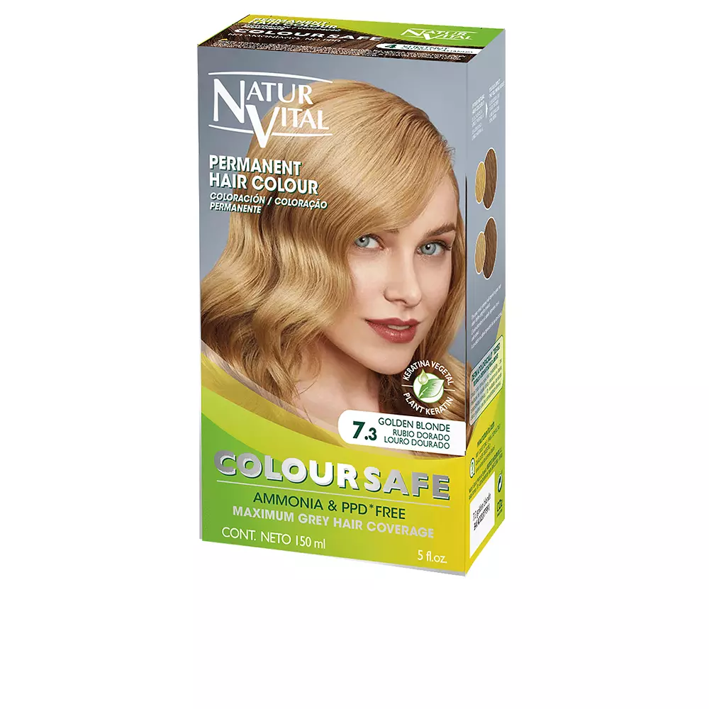 Краска для волос Coloursafe tinte permanente Naturvital, цвет 7.3-rubio dorado, 150 мл.
Краска для волос Coloursafe tinte permanente Naturvital, цвет 7.3-rubio dorado, 150 мл.