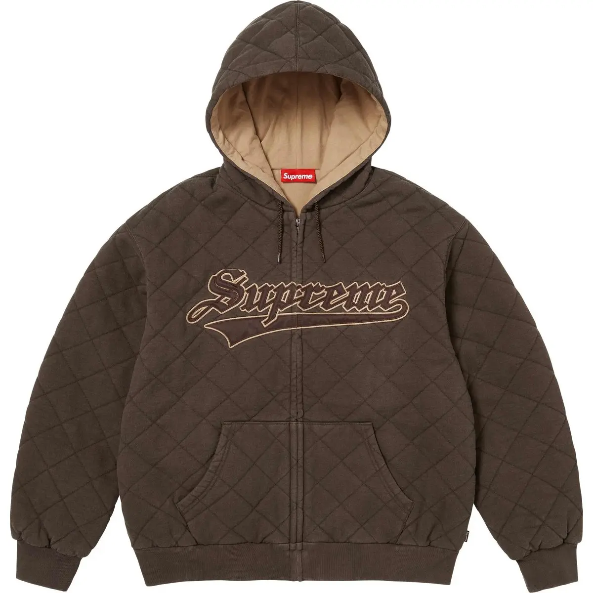Стеганый свитер с капюшоном на молнии Supreme, коричневый
Стеганый свитер с капюшоном на молнии Supreme, коричневый