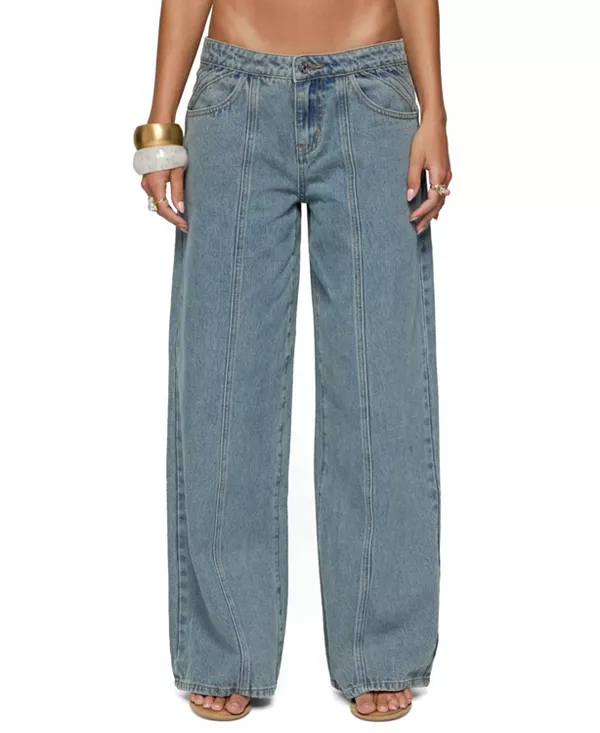 Джинсы с низкой посадкой, средней степени выцветания, сшитые методом «шов и складки». Edikted, синий
Джинсы с низкой посадкой, средней степени выцветания, сшитые методом «шов и складки». Edikted, синий