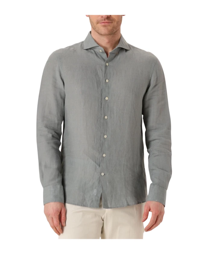 Мужская льняная рубашка с X-образным вырезом, зеленая. Profuomo, зеленый
Мужская льняная рубашка с X-образным вырезом, зеленая. Profuomo, зеленый