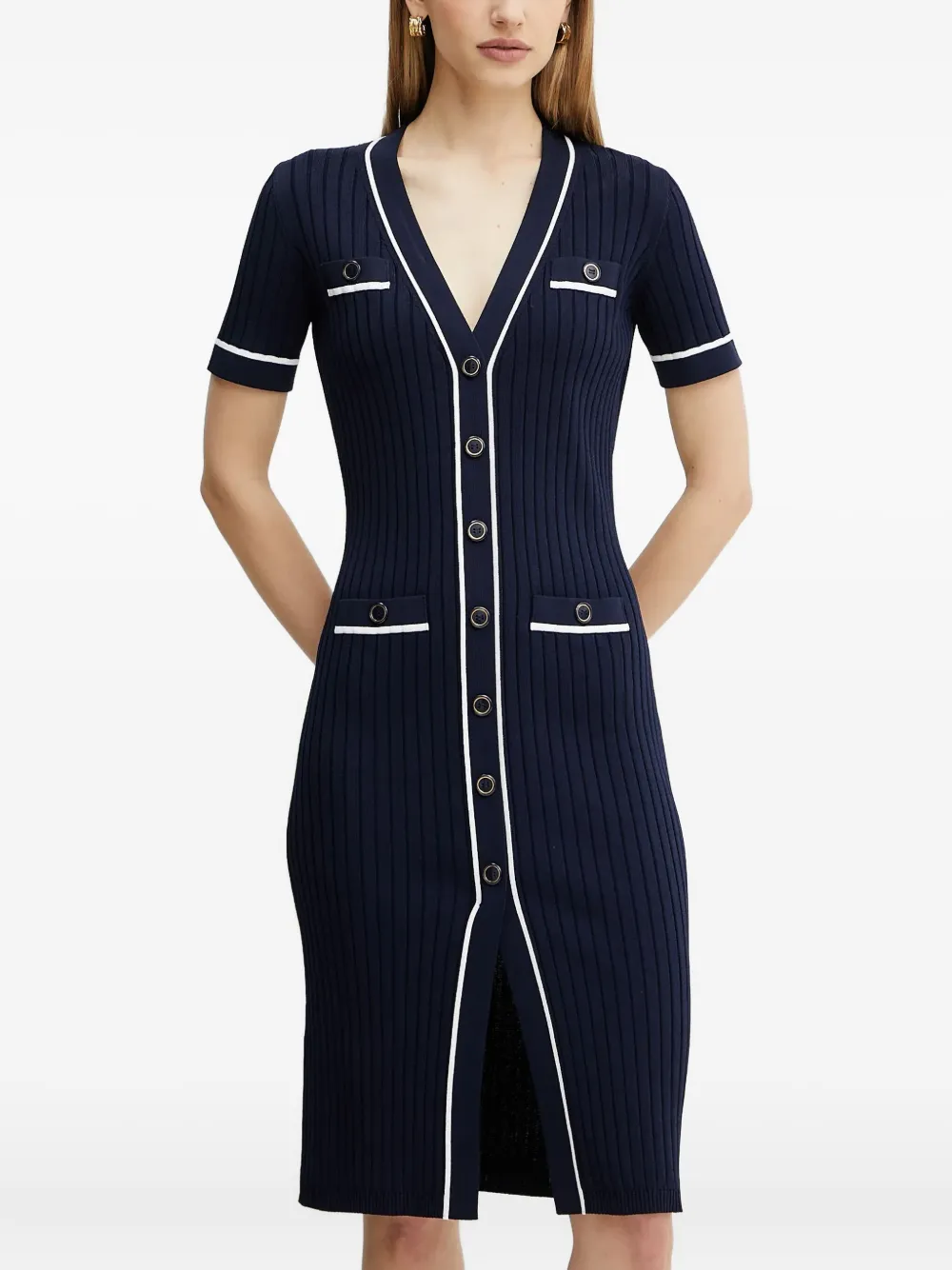 Платье в рубчик на пуговицах LUISA SPAGNOLI, синий
Платье в рубчик на пуговицах LUISA SPAGNOLI, синий