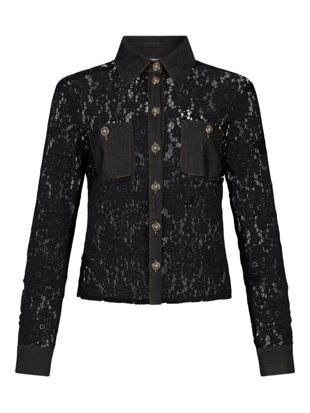 Рубашка с кружевными вставками из денима LIU JO, черный
Рубашка с кружевными вставками из денима LIU JO, черный