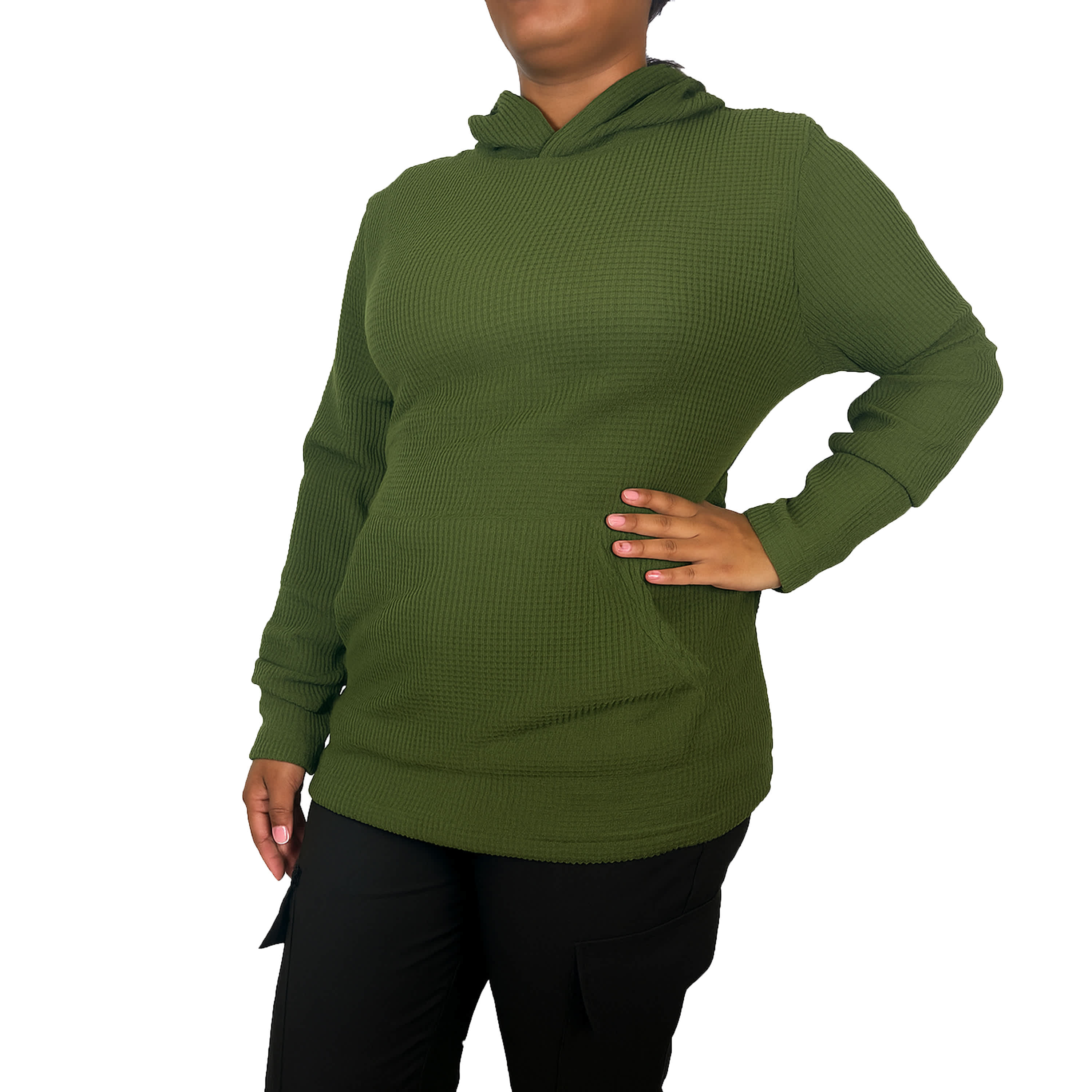 Женская термотолстовка с капюшоном Blue Ice свободного кроя из вафельной вязки, оливковый
Женская термотолстовка с капюшоном Blue Ice свободного кроя из вафельной вязки, оливковый