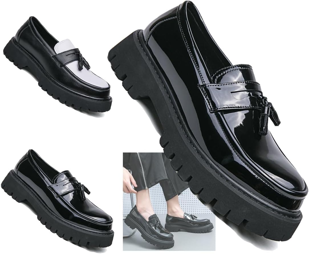 Стильные мужские кожаные лоферы без шнурков с массивным каблуком, округлым носком и противоскользящей подошвой. Идеально подходят для деловых, повседневных или официальных мероприятий Generic, черный
Стильные мужские кожаные лоферы без шнурков с массивным каблуком, округлым носком и противоскользящей подошвой. Идеально подходят для деловых, повседневных или официальных мероприятий Generic, черный