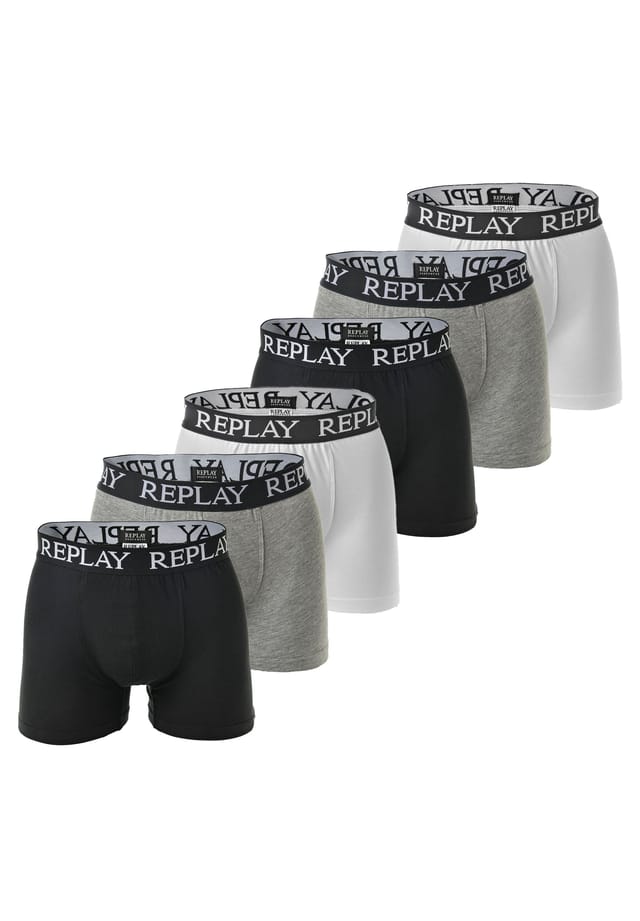 Боксеры 6 шт. в упаковке - трусы из хлопка с логотипом однотонные Replay, мультиколор
Боксеры 6 шт. в упаковке - трусы из хлопка с логотипом однотонные Replay, мультиколор