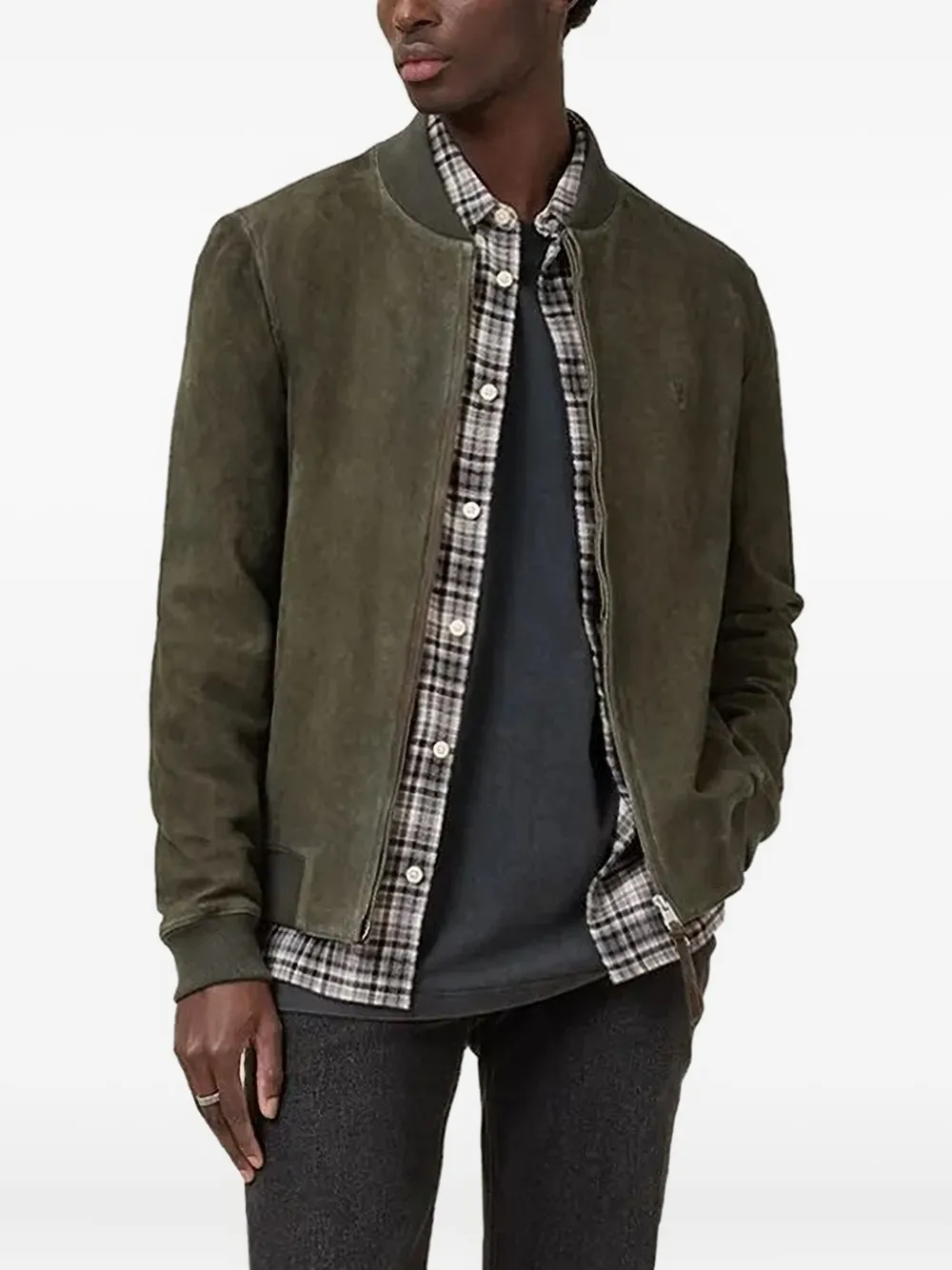 Бомбер на молнии AllSaints, зеленый
Бомбер на молнии AllSaints, зеленый