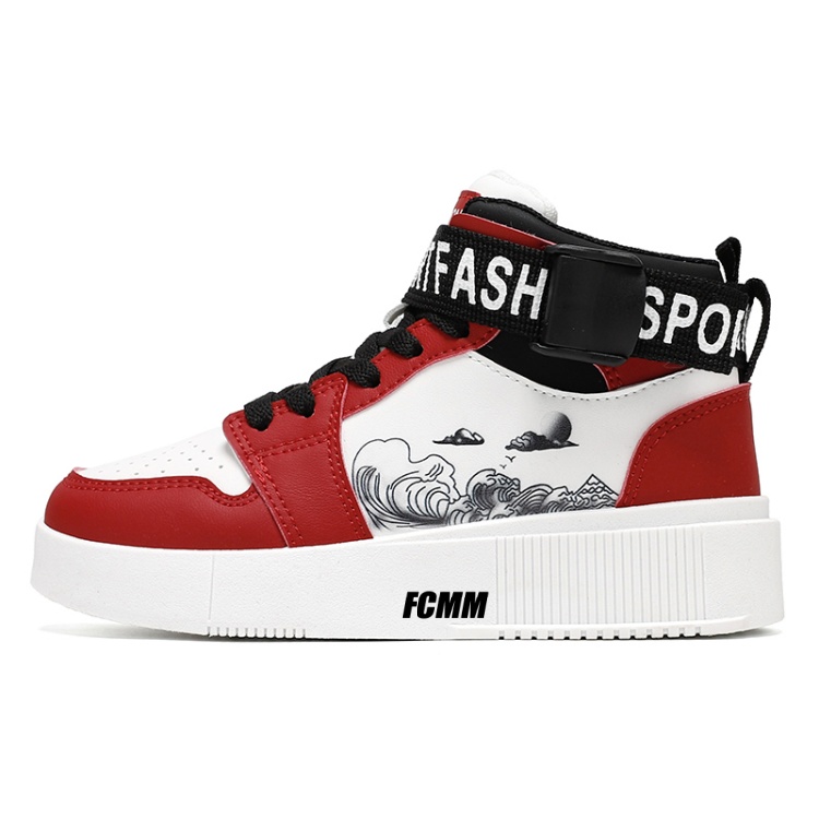 Детские кроссовки для скейтбординга с противоскользящим покрытием и высоким берцем, устойчивые к износу FCMM, белый/красный
Детские кроссовки для скейтбординга с противоскользящим покрытием и высоким берцем, устойчивые к износу FCMM, белый/красный