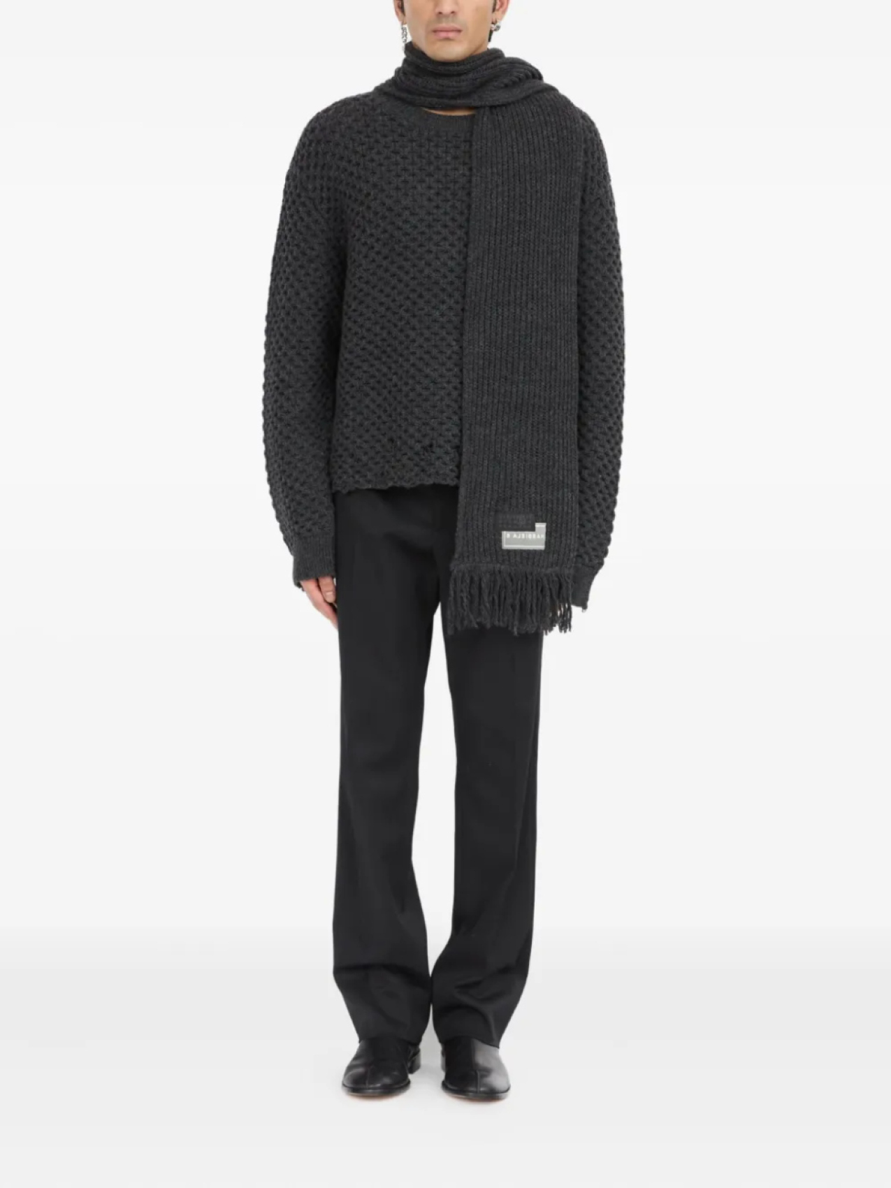 Свитер из натуральной шерсти MM6 Maison Margiela, серый 
Свитер из натуральной шерсти MM6 Maison Margiela, серый