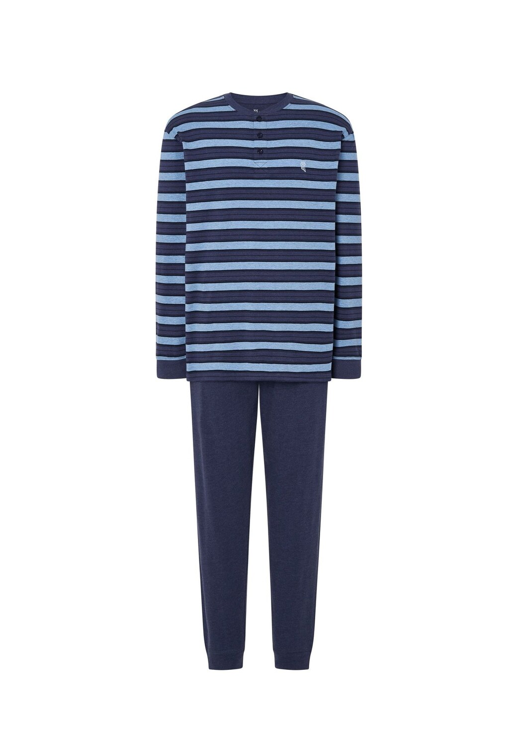 Мужская пижама длинная на пуговицах, вязанная в полоску, синяя El Búho NOCTURNO, синий
Мужская пижама длинная на пуговицах, вязанная в полоску, синяя El Búho NOCTURNO, синий