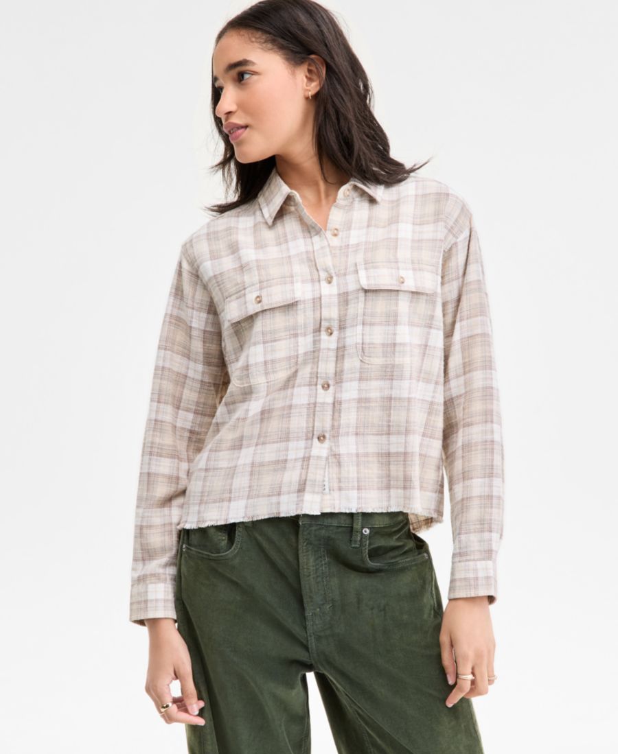 Женская клетчатая хлопковая фланелевая рубашка на пуговицах Lucky Brand, Cream Plaid
Женская клетчатая хлопковая фланелевая рубашка на пуговицах Lucky Brand, Cream Plaid