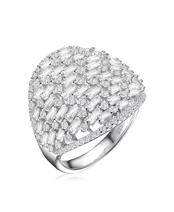 Кольцо-Купол из стерлингового серебра с покрытием из белого золота и прозрачными круглыми и зелеными кубическими цирконами Genevive, clear
Кольцо-Купол из стерлингового серебра с покрытием из белого золота и прозрачными круглыми и зелеными кубическими цирконами Genevive, clear