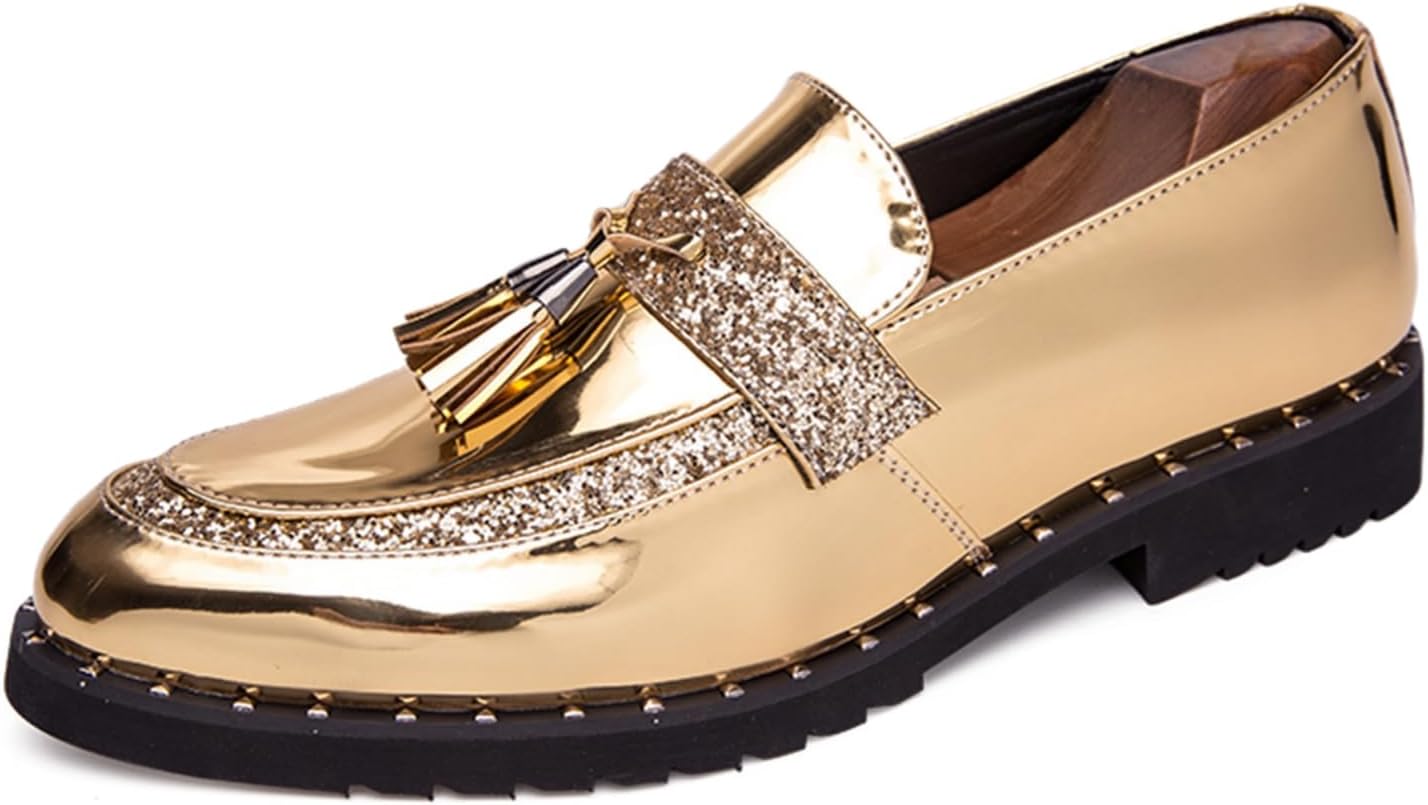 Мужские лоферы Zzyyzzyy из лакированной кожи с пайетками и кисточками, без застежки, модные смокинговые туфли для бизнеса, свадеб, вечеринок и официальных мероприятий, золотой
Мужские лоферы Zzyyzzyy из лакированной кожи с пайетками и кисточками, без застежки, модные смокинговые туфли для бизнеса, свадеб, вечеринок и официальных мероприятий, золотой