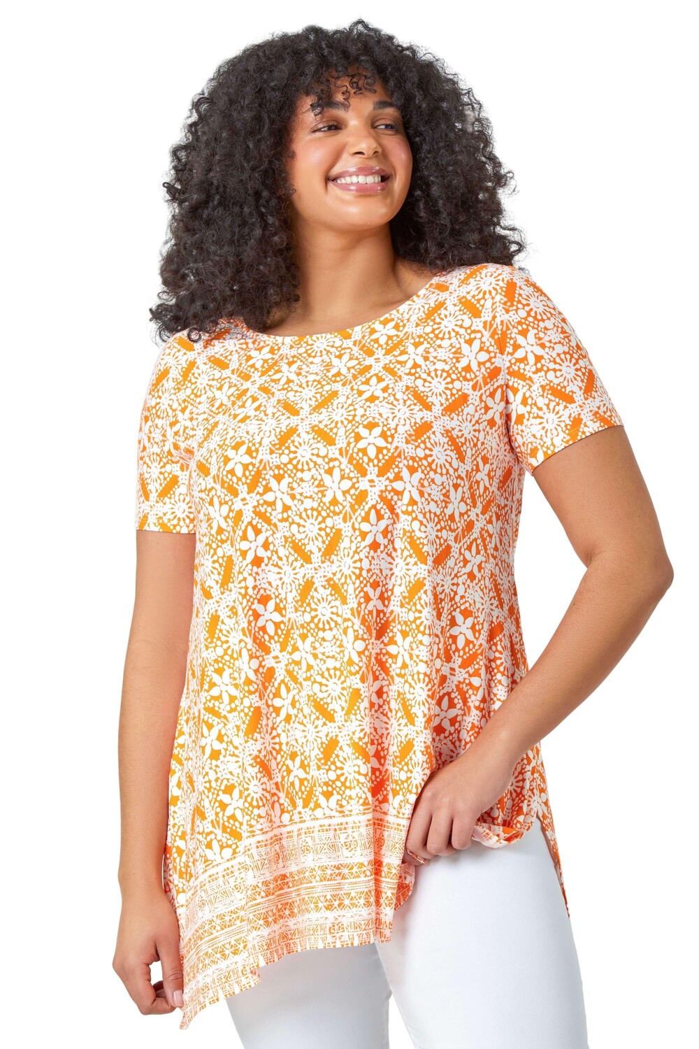Топ из эластичного джерси Curve Geo Roman, оранжевый 
Топ из эластичного джерси Curve Geo Roman, оранжевый