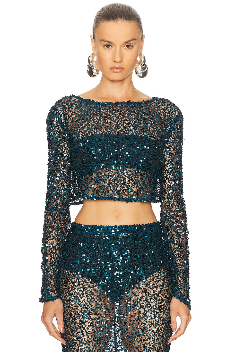 Сетчатый топ с пайетками и лодочкой Lapointe, Oz
Сетчатый топ с пайетками и лодочкой Lapointe, Oz