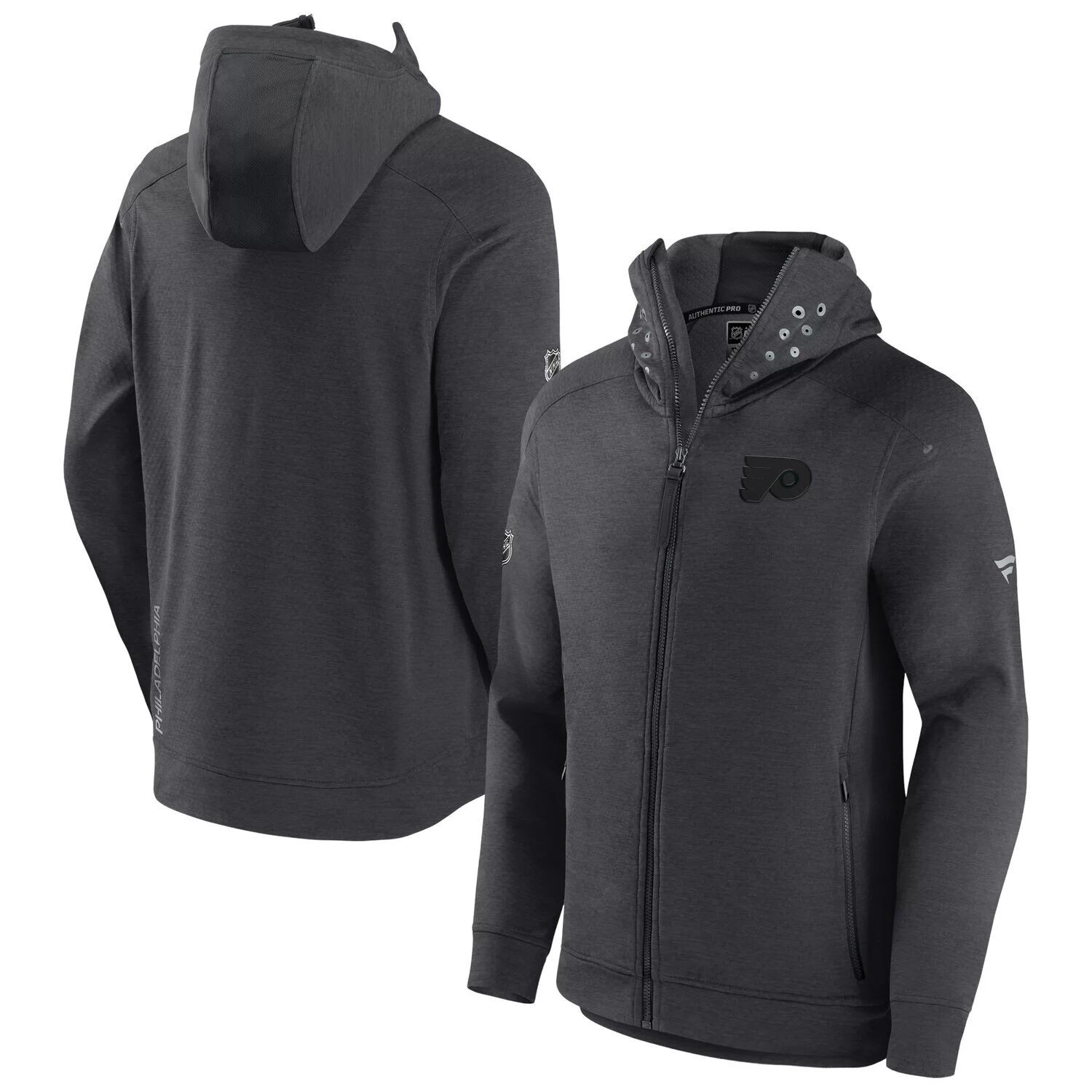 Мужская фирменная куртка с капюшоном на молнии во всю длину и на молнии Philadelphia Flyers Authentic Heather Charcoal Fanatics
Мужская фирменная куртка с капюшоном на молнии во всю длину и на молнии Philadelphia Flyers Authentic Heather Charcoal Fanatics