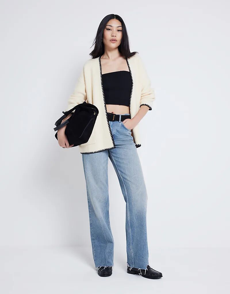 Кардиган в технике хлыстовой стежки кремового цвета River Island
Кардиган в технике хлыстовой стежки кремового цвета River Island