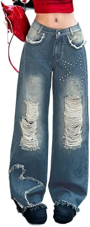 Женские джинсы Vintage Wide Leg с вышивкой стразами HOKMAH
Женские джинсы Vintage Wide Leg с вышивкой стразами HOKMAH