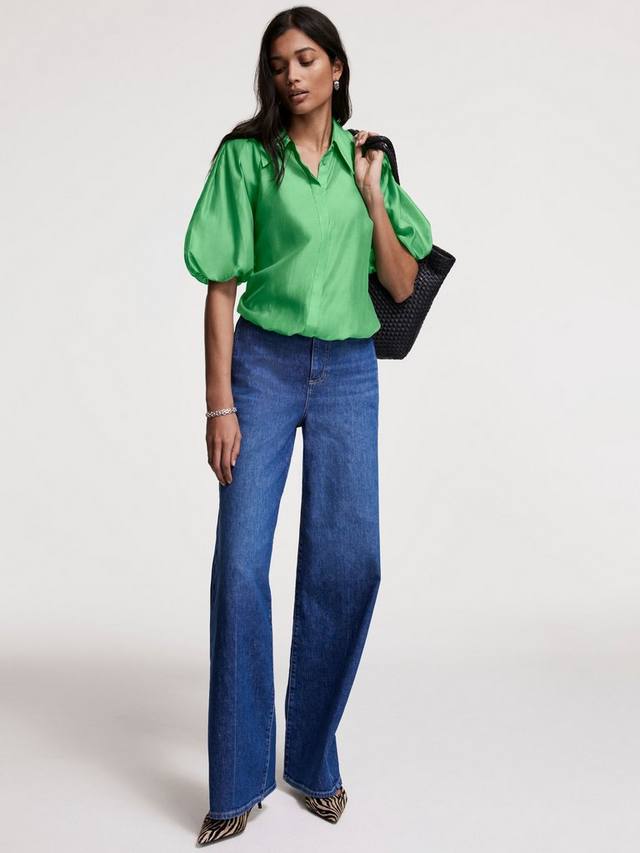 Прозрачная рубашка с пышными рукавами Mint Velvet, зеленый
Прозрачная рубашка с пышными рукавами Mint Velvet, зеленый