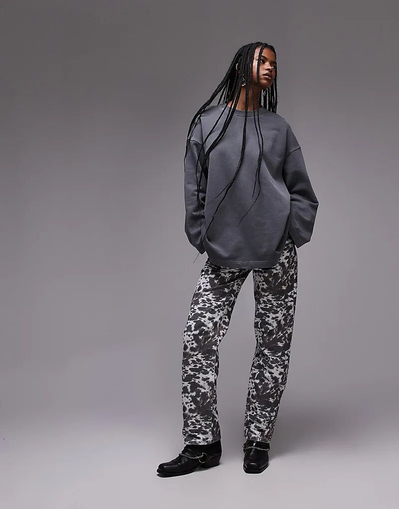 Брюки прямого кроя с низкой посадкой и принтом «пони» Topshop
Брюки прямого кроя с низкой посадкой и принтом «пони» Topshop