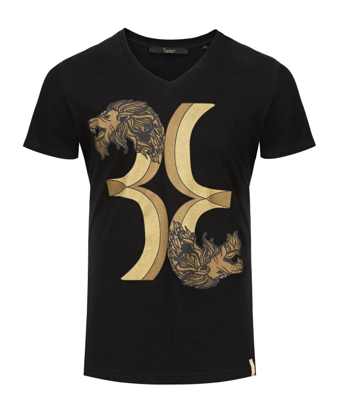 Футболка с V-образным вырезом и изображением льва Billionaire, черный
Футболка с V-образным вырезом и изображением льва Billionaire, черный