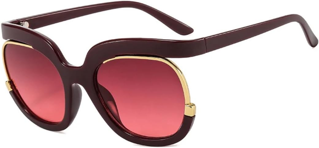 Модные круглые солнцезащитные очки большого размера для женщин и мужчин, ретро-очки для женщин, трендовые овальные очки с защитой от УФ-излучения UV400 VVTWSSW, Wine Red Red
Модные круглые солнцезащитные очки большого размера для женщин и мужчин, ретро-очки для женщин, трендовые овальные очки с защитой от УФ-излучения UV400 VVTWSSW, Wine Red Red