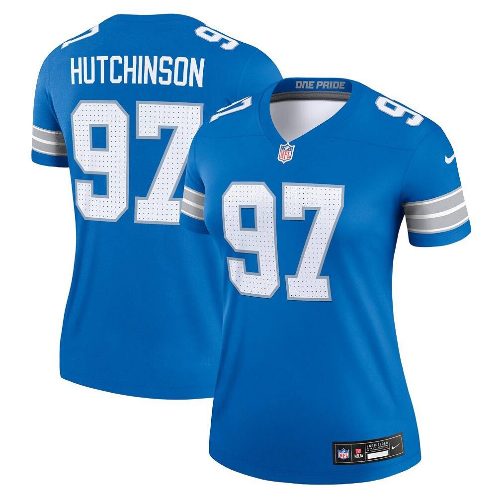 Женская синяя майка Nike Aidan Hutchinson Detroit Lions Legend, цвет Lns Blue
Женская синяя майка Nike Aidan Hutchinson Detroit Lions Legend, цвет Lns Blue