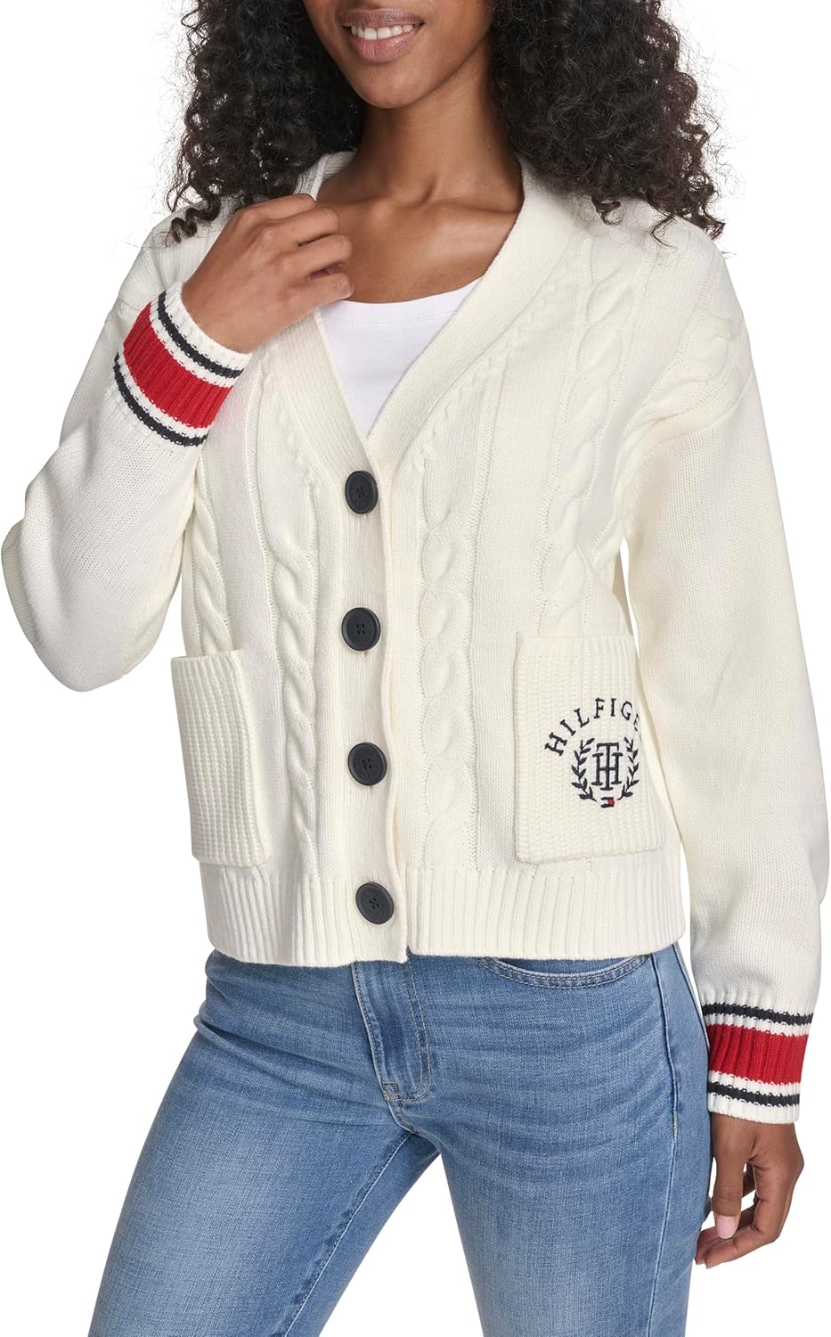 Женский свободный кардиган Tommy Hilfiger Varsity Cable Cardigan, Ivory Multi
Женский свободный кардиган Tommy Hilfiger Varsity Cable Cardigan, Ivory Multi