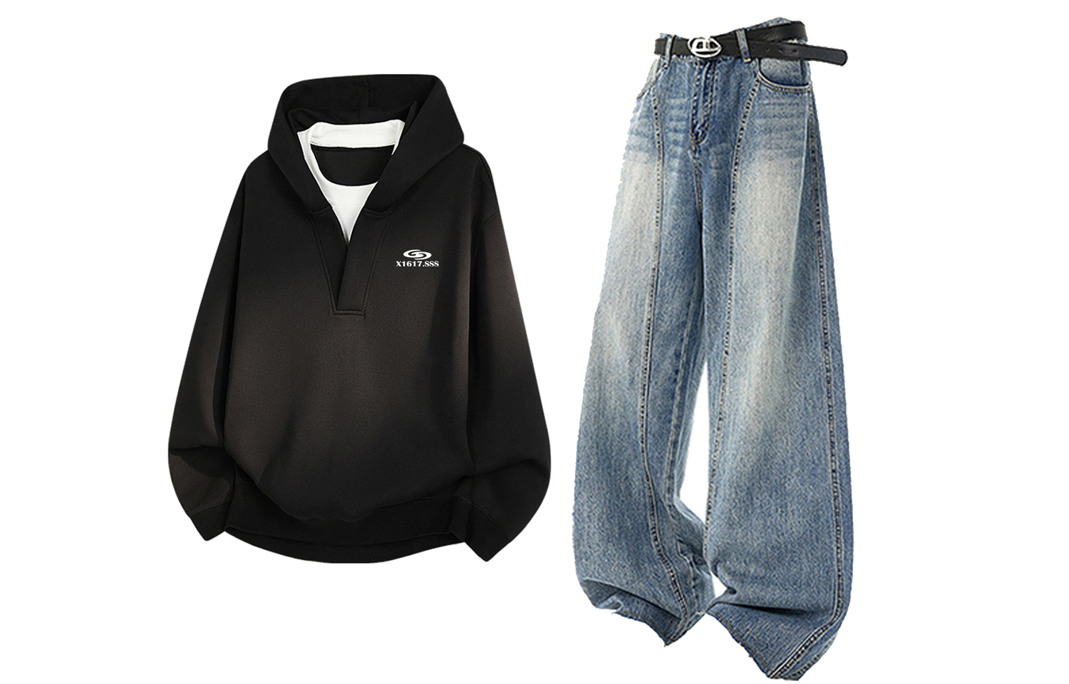 Повседневный худи Unisex Casual Sportswear X1617, черный top+синий jeans
Повседневный худи Unisex Casual Sportswear X1617, черный top+синий jeans