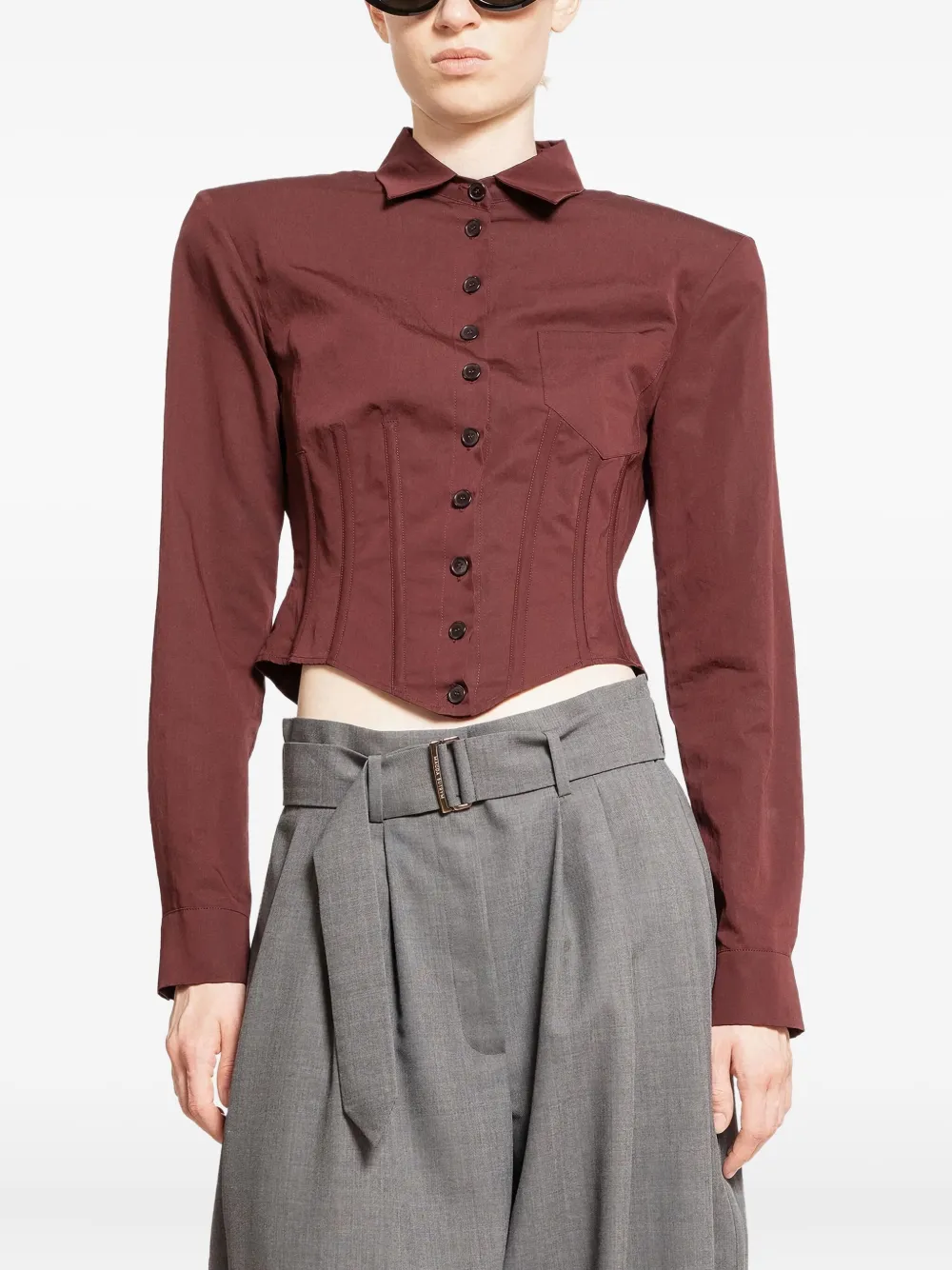 Укороченная корсетная рубашка Magda Butrym, красный
Укороченная корсетная рубашка Magda Butrym, красный